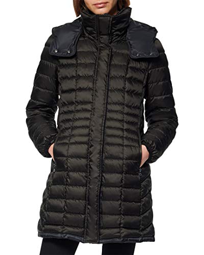 Marc New York by Andrew Marc Women's Marble Quilted Down Jacket with Removable Hood, Black, Large