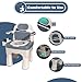 Portable Bedside Commode Chair for Senior,Mobility Toilet Chair for Adults,Supports 660 Lb Commodes for in Home Care with Adjustable Arms & Tissue Box Potty Chair for Disabled Pregnant Woman (Blue)
