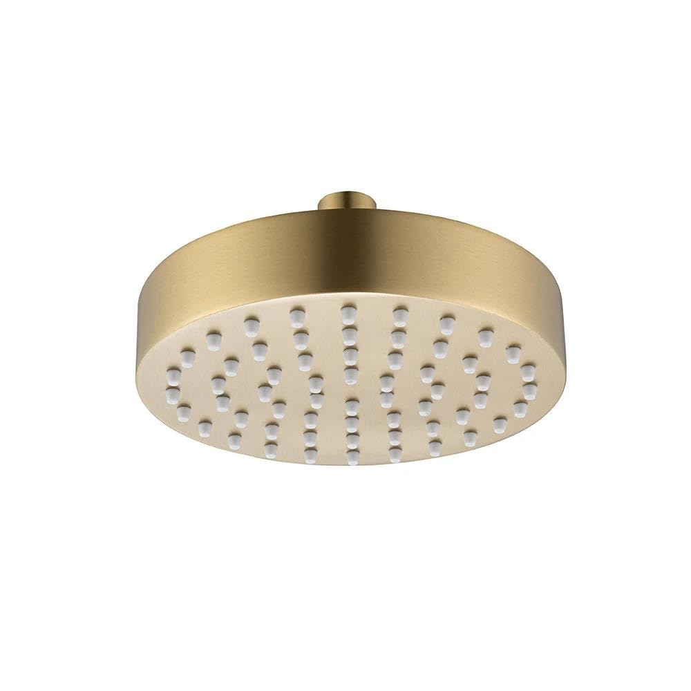Soffione doccia ad alta pressione in acciaio inossidabile massiccio, rubinetto per doccia a pioggia nero opaco per bagno(Brushed yellow)