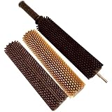 PUBANGJM スキーブラシセット スキーワックスブラシ スキーワックスがけブラシキット プロフェッショナルロータリーブラシ 扱いやすい 交換用ブラシ3本 メンテナンス用 電動スキーワックスローラーブラシセット スノーボード ブラシ 互換性 (30cm)