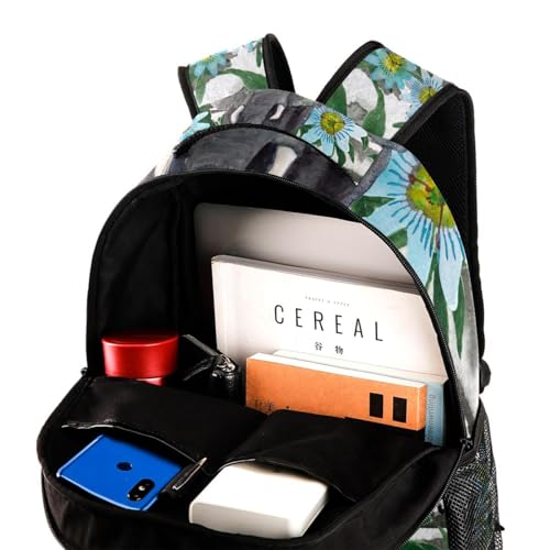 Sac à dos éléphant et fleurs de passion au design multicolore unique