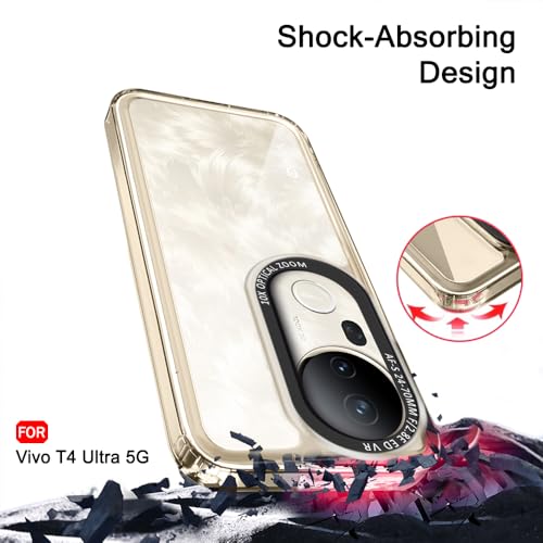 Image of TheGiftKart Hybrid Shockproof Back Cover Case for Vivo T4 Ultra 5G | Stylish Camera Border | Electroplated Buttons | Crystal Clear Hard Back Cover Case (TPU & PC, Transparent Bumper)