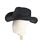 VASANA Schwarzer Cowboyhut, klassischer Western-Filzhut, universal, breite Krempe, Fedora-Hüte, Winter, Herbst, hält warm, Cowboy-Stil, Zubehör für Cosplay, Kostümparty (56 - 58 cm)