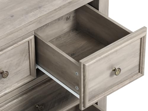 LGHM Dressers for Bedroom with 8 Drawers,54" Long Dresser Wood Legs, Modern Farmhouse Wood Chest of Drawers, Wide Dresser with Deep Drawers, Light Gray