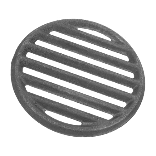 CLISPEED Parrilla De Hierro Fundido Reemplazo De Parrilla De Parrilla Lámina Exterior Rejilla De Cocina Rejilla De Parrilla Redonda Accesorios Para Asar a La Parrilla Calor Circular Negro