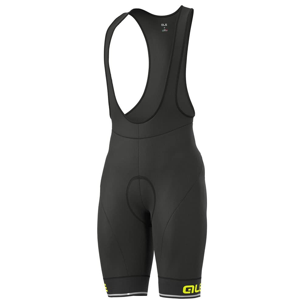 Alè Salopette Invernale Termica Ciclismo Blend Solid (XL, Nero-Giallo Fluo)