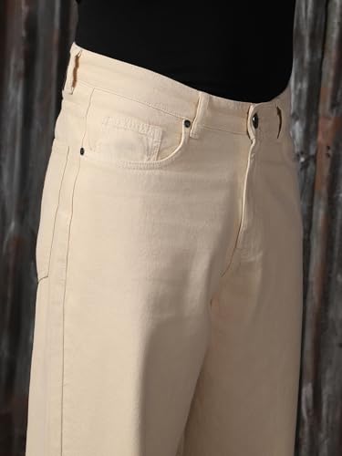 Image of High Star Men Cotton Washed Loose Fit Casual Mid-Rise Jeans