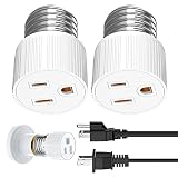 Ю【Material de buena calidad】 Adaptador de enchufe de lámpara de 3 puntas hecho de material ignífugo PBT tiene las características de resistencia a altas temperaturas; Puede soportar altas temperaturas de hasta 165 .