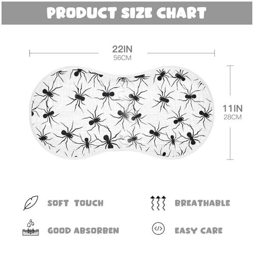 Muslin Burp Cloth for Baby 4PCS Halloween Araneidae Black Super Absorbent Burping Cloths, Bibs for Newborn Boys Girls4