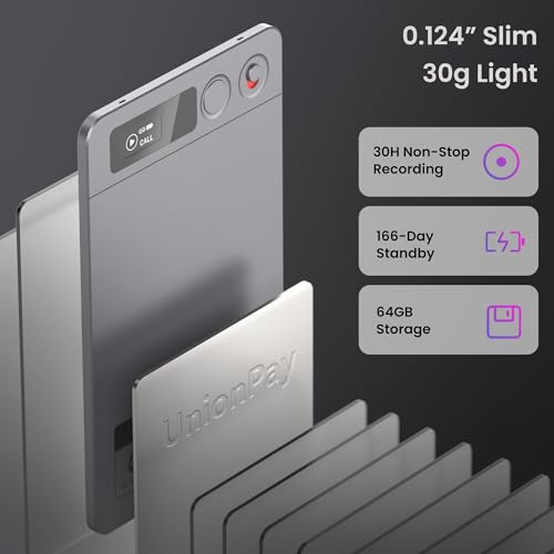 undefined AI Voice Recorder, Note Voice Recorder - Transcribe & Summarize, AI Noise Cancellation Technology, Supports 152 Languages, 64GB Memory APP Control Audio Recorder for Lectures, Meetings, Calls, Gray の商品画像 5