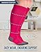 Doctor's Select 3 Pairs Plus Size Compression Socks Wide Calf - Up to 6XL | 20-30 mmHg Compression Socks for Women Wide Calf | Pink, Purple, Blue