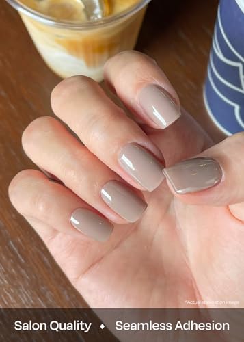 Image of ohora Semi Cured Gel Nail Strips (N Cream Beige) - Nude, Solid, Works with Any UV /LED Lamps, Salon-Quality, Long Lasting, Easy to Apply & Remove - Includes 2 Prep Pads, Nail File & Wooden Stick
