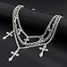 YWMAN Gothic Cross Chain Belt, Silver Multi-Layer Wallet Chain, Punk Metal Hip Hop Pants Chains with Decorative Crosses, Unisex Fashion Accessory