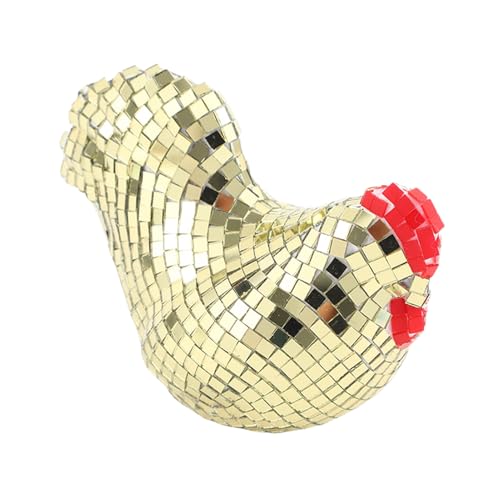 Figura De Pollo De Acrílico Con Bola De Espejo, Decoración Versátil Para Fiestas, 16 X 9 X 11 Cm, Decoración De Bola De Discoteca Con Forma De Pollo, De Pollito Bailando Moderno, Compacto Y Por