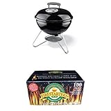 Weber 10020 Smokey Joe 14-Inch Portable Grill and Lighting Nuggets Bundle