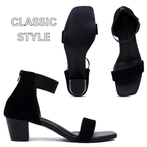 Image of TRASE Fancy And Comfortable Block Heel Sandals With Ankle Strap For Women And Girls - Women Footwear Heels - Stylish Block Heel Sandals For Women - Comfortable Ladies Heel Sandal