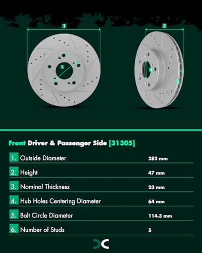Image of SCITOO Front Brake Kits Drill & Slotted Brakes Rotor Brakes Pads:D914;31305