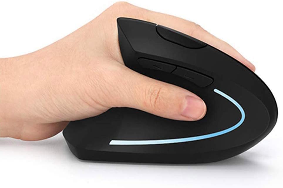 Left Handed Mouse, Lefty Ergonomic Wireless Mouse โ Acedada Rechargeable 2.4G Left Hand Vertical Mice with Nano Receiver, 6 Buttons, Less Noise - Black
