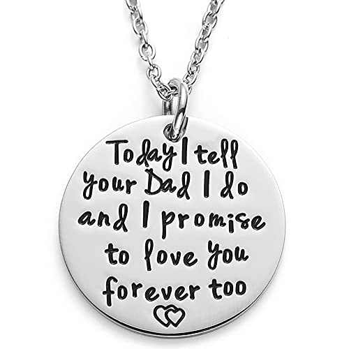 LParkin Wedding Gifts For Stepdaughter - Today I Tell Your Dad I Do, I Promise to Love You Forever Too Necklace - Stepmother Bonus Daughter Gift - Stainless Steel Necklace in Girls Jewelry