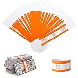 Self-Sealing Currency Straps - Pack of 100 Orange Bands for $50 Bills - Securely Organize and Transport Your Cash