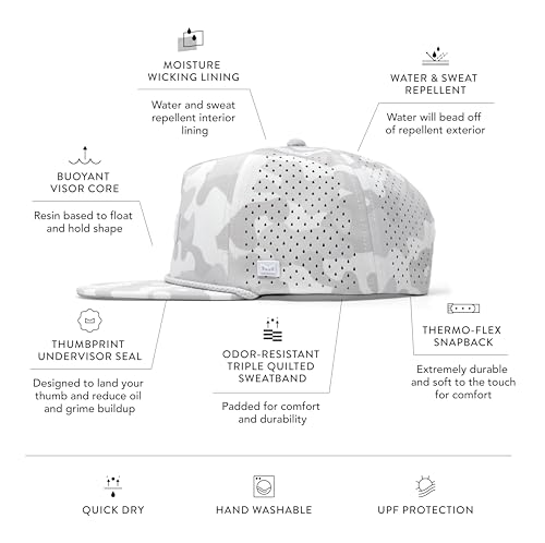 Image of melin Coronado Brick Hydro, Performance Snapback Hat, Water-Resistant Baseball Cap for Men & Women