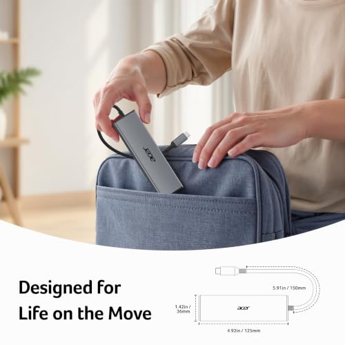 acer USB C Hub 10Gbps, 6-in-1 USB C to Ethernet Adapter for Laptop/PC - image 8