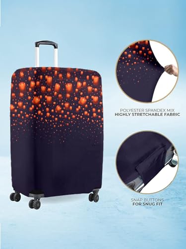 Image of Cortina Eco-Friendly Abstract Print Luggage Protective Cover|Large|Fits 26-30 Inch Luggage|Polyester-Spandex|72cm (28 inch)|Travel Suitcase Protectors|Anti Scratch|Pack of 1|Blue 10