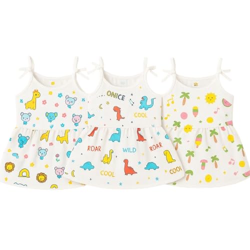 Baby Girl Sleeveless Muslin Frocks Soft & Breathable Summer Dresses with Cute Prints-image-36