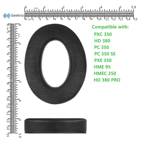 Almohadillas de repuesto para auriculares Geekria Sport Cooling-Gel compatibles con Sennheiser PXC350, HD380, PC350, PC350SE, PXE350, HME95, HMEC250, HD380 PRO en negro miniatura 6
