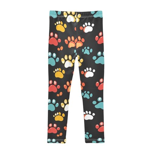 Cat Dog Cartoon Paw Print Girls Casual Leggings for Kids Printed Long Pant Bottoms Stretch and Soft2