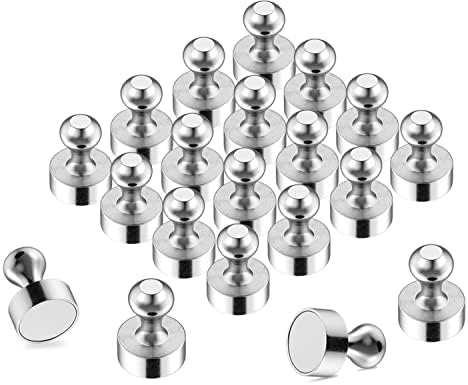 MIN CI Refrigerator Magnets, Small Fridge Magnets Strong Rare Earth Magnets for Whiteboard Magnetic, Tiny Push Pin Magnets for Office Map Fridge Decorative Classroom Dry Erase Magnets, Pack of 20