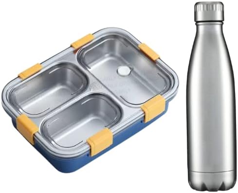 ORGANLY Insulted Office Lunch Box and Water Bottle Set (London Stainless Steel)