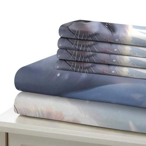 Linge de lit animal phoque 3D et ensemble de literie microfibre King 220x240cm doux - 7