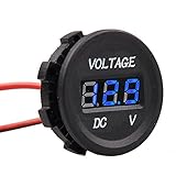 Messsbereich : 6 - 30V HOTSYSTEM 12-24V Wasserdicht Digital Voltmeter Messbereich 6-30V LED Spannungsanzeige Für Auto Motorrad LKW Blau