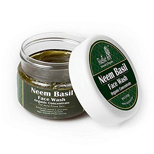Image of Rustic Art Sandal, Neem Basil, Geranium Charcoal Face Wash Concentrate | Deep Cleansing, De-Tanning, Acne Control | Organic, Sulfate Free | All Skin Types | (Pack of 3 * 50g)