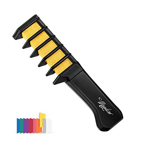 Maydear Temporary Hair Chalk Comb - Non Toxic Hair Color Comb and Safe for Kids -(Yellow)