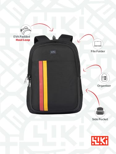 Image of Varsity Pro Solid Backpack, 35L, 3 Compartments + 1 Pocket, File Folder Section, Built-in Organizer, Spacious School, College & Office Bag