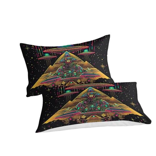 Linge de lit OVNI imprimé 3D haute définition en microfibre premium 260x220 - 3