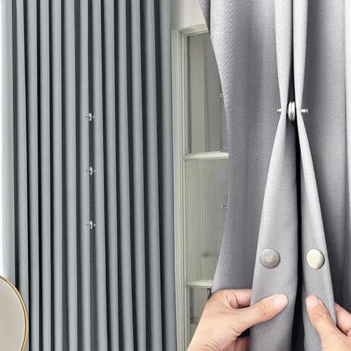Image of 12 Pairs Curtain Magnets, Magnetic Curtain Clips Closure No Sewing Prevent Light Leaking, Closed Curtains Closure Button Buckle Curtains Holder Clips for Home Bedroom Office Draperies