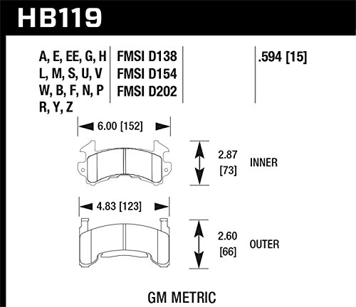 Image of Hawk Performance HB119E.594 Blue 9012 Motorsport Brake Pads