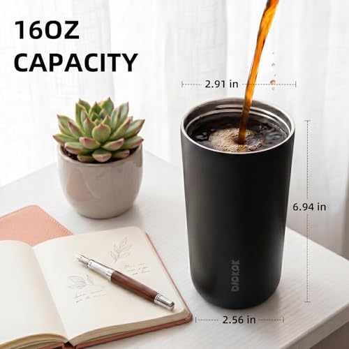 Image of BJPKPK 3 Pack 16oz Insulated Coffee Mug, Stainless Steel Tumbler, Leakproof