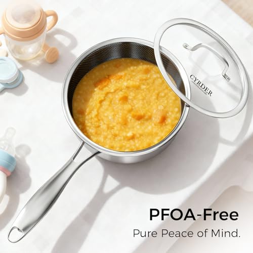 Image of Pots and Pans Set Non Stick, 14 Pcs 5-Ply 18 /10 Stainless Steel | Hybrid Professional Chef Quality Cookware Set, Induction Compatible, PFOA Free Frying Pan, Saute Pan, Saucepan and Pot