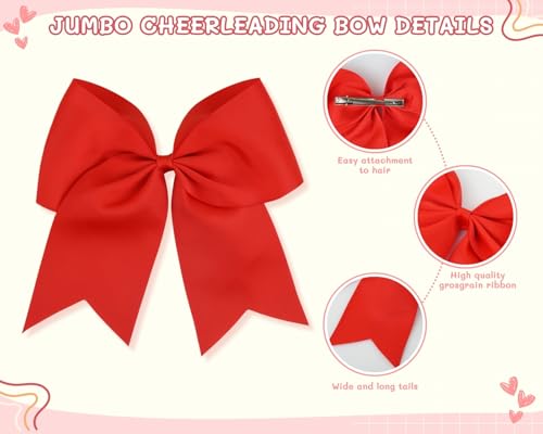 DS. DISTINCTIVE STYLE moño jumbo rojo para cabello de 8.7 pulgadas para mujer accesorio grande para cola de caballo 1 unidad (Rojo) miniatura 3