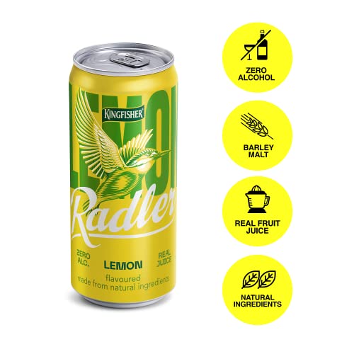 Image of Kingfisher Radler - Lemon - Non-Alcoholic Malt Drink, Pack of 6 x 300 ml Can