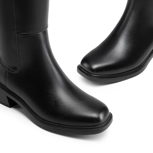 Take Your Style To The Next Level! Best Knee High Boots for Skinny Legs: 12 Perfect Fits for Women Over 50 3 DREAM PAIRS Women's Knee High Boots Square Toe Low Block Heel Casual Comfort Riding Long Boots with Side Zipper,Size 9,Black,DWUMKB2530