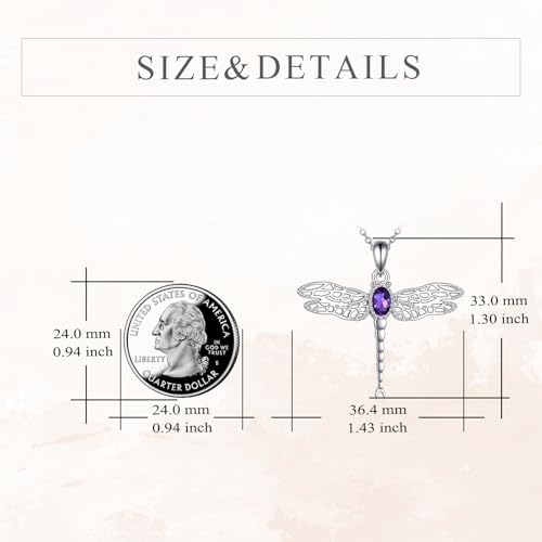 Pendentif libellule VONALA en argent sterling 925 et améthyste - 5