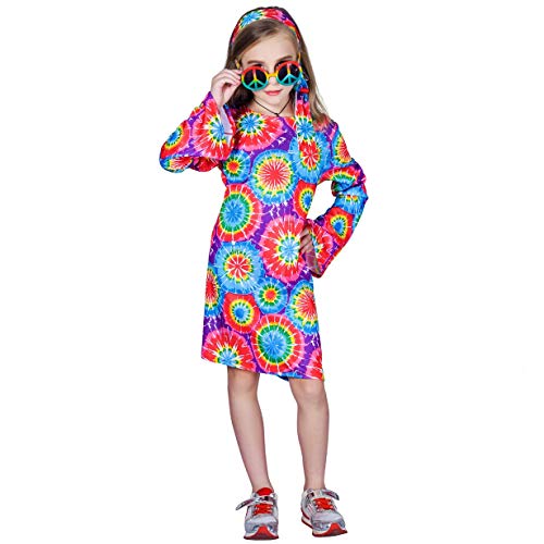 Flatwhite Girl's 60S 70S Flower Hippie Costume Fancy Dress (S(4-6)) #TOP1
