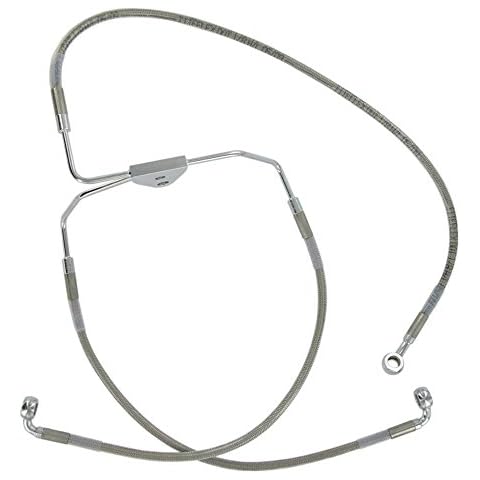 Hill Country Customs +10" Over Stock Front Stainless Braided Brake Line for 2008-2013 Harley Touring models No ABS brakes - HC-401190 Cover