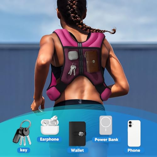 Image of Weighted Vest, 6lb /8lb /12lb /16lb /20lb /25lb /30lb Weight Vest with Reflective Stripe, for Men Women Workout Equipment for Strength Training, Running, Jogging, Fitness, Weight Loss