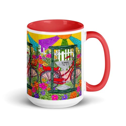 Taza de cerámica 15oz multicolor con diseño ilustrado miniatura 3